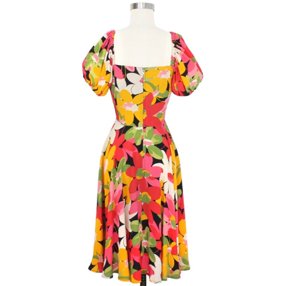 Puff Sleeve L’amour Dress - Flower Power - Picture 2 of 12